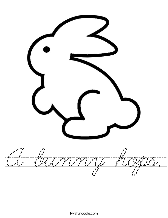 A bunny hops. Worksheet