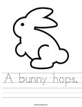 A bunny hops. Worksheet