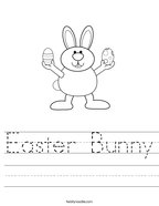 Easter Bunny Handwriting Sheet