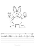 Easter is in April. Worksheet