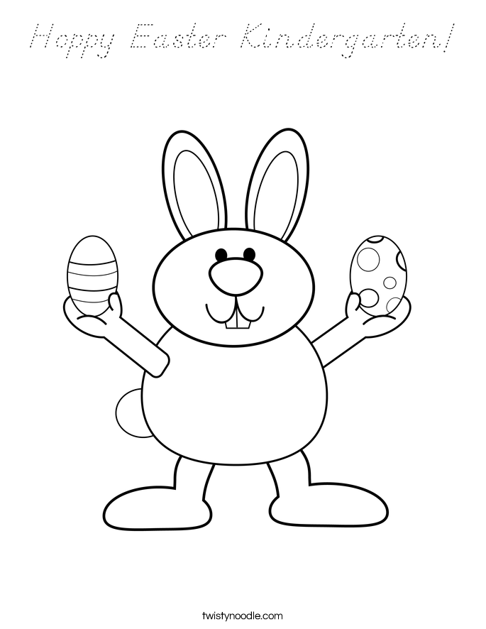 Hoppy Easter Kindergarten! Coloring Page