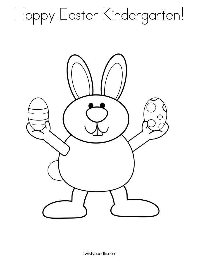 Hoppy Easter Kindergarten Coloring - Hoppy Easter Kindergarten Coloring Page 