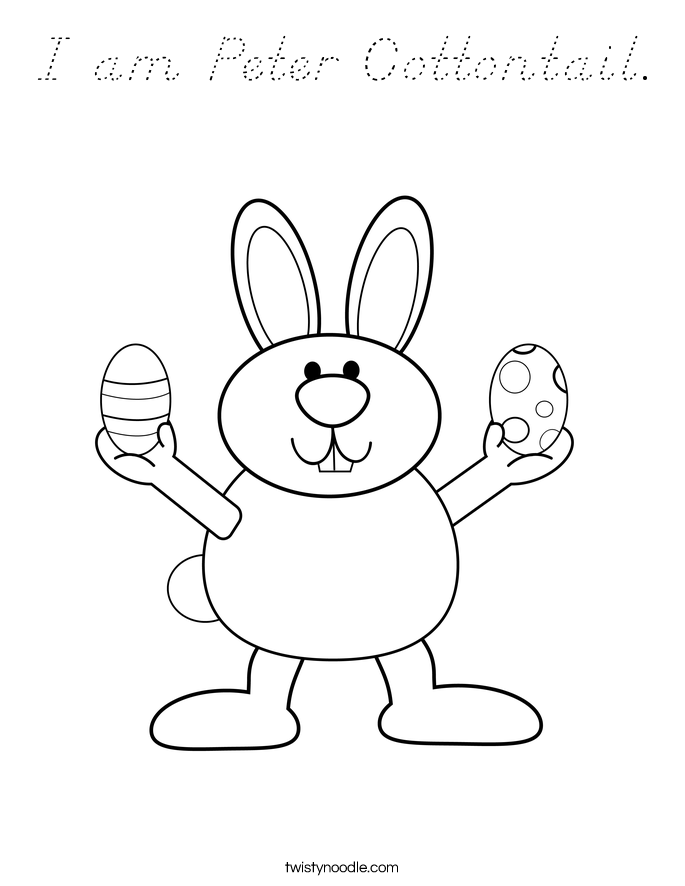 I am Peter Cottontail. Coloring Page
