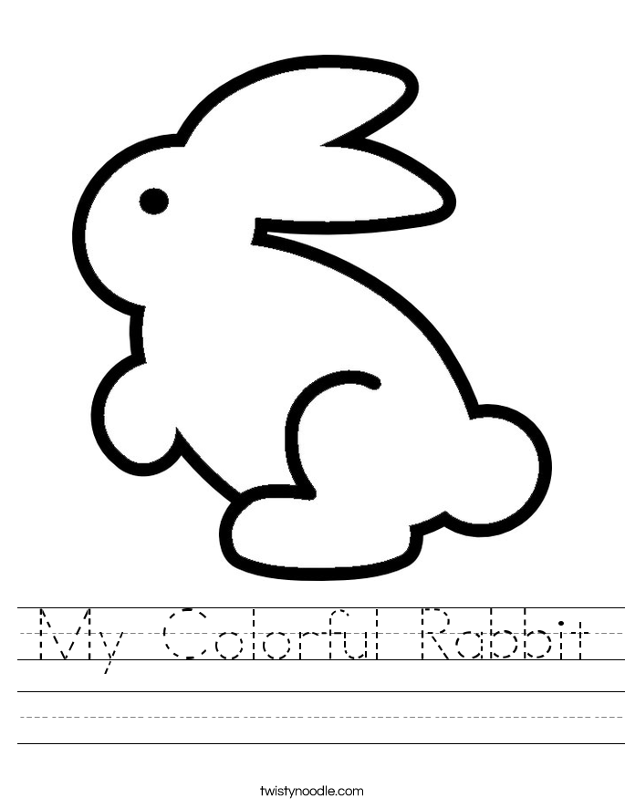 My Colorful Rabbit Worksheet Twisty Noodle My Colorful Rabbit Worksheet Twisty Noodle
