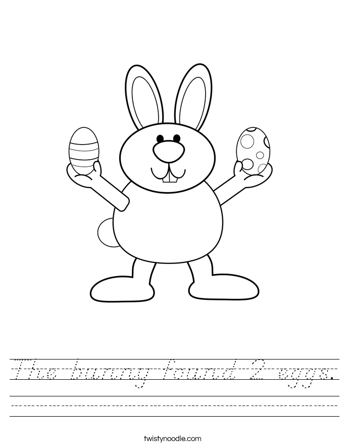 The bunny found 2 eggs. Worksheet