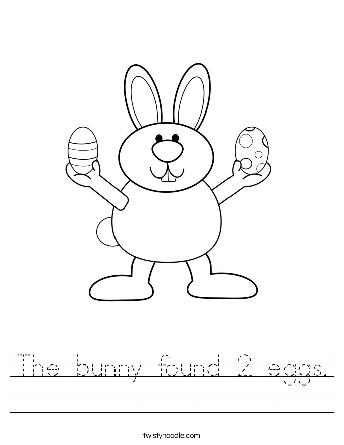 The bunny found 2 eggs. Worksheet