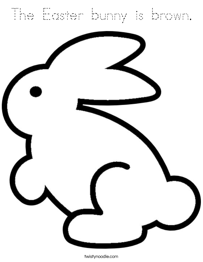 The Easter bunny is brown. Coloring Page