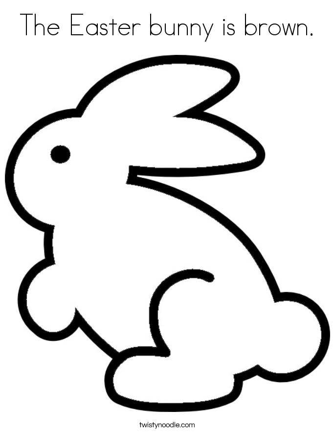 The Easter bunny is brown. Coloring Page