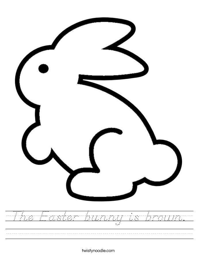 The Easter bunny is brown. Worksheet