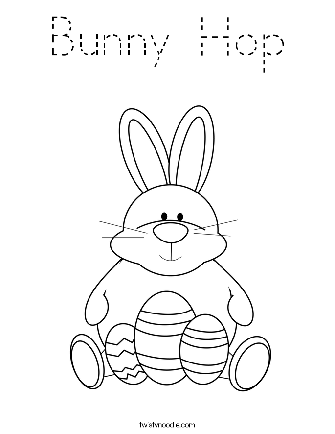 Bunny Hop Coloring Page