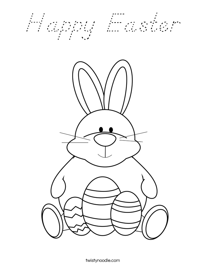 Happy Easter Coloring Page