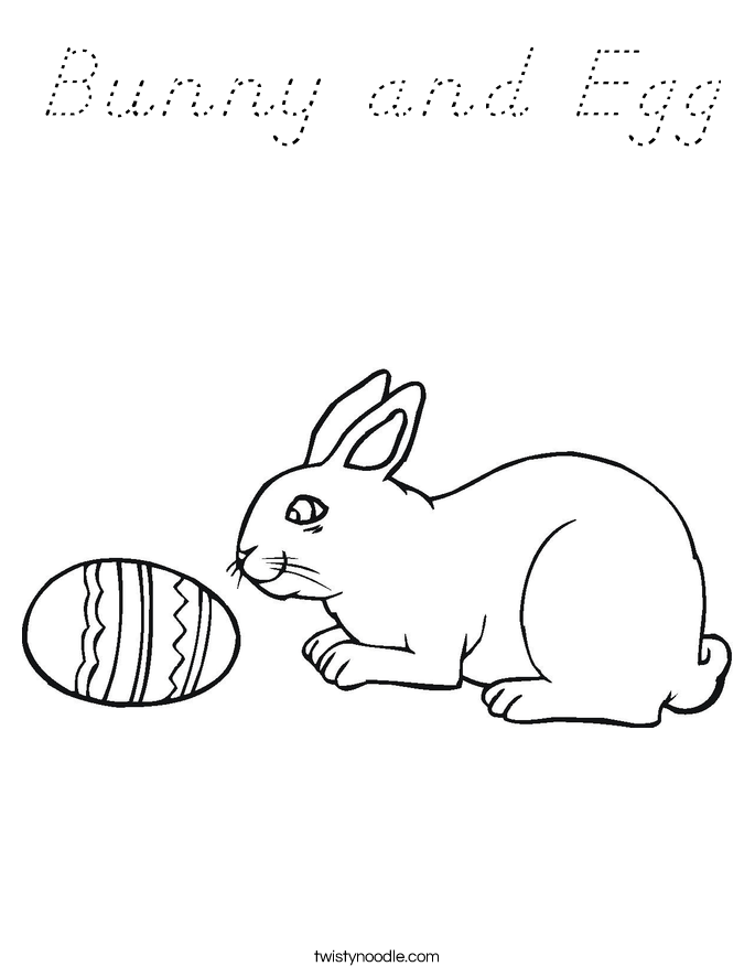 Bunny and Egg Coloring Page