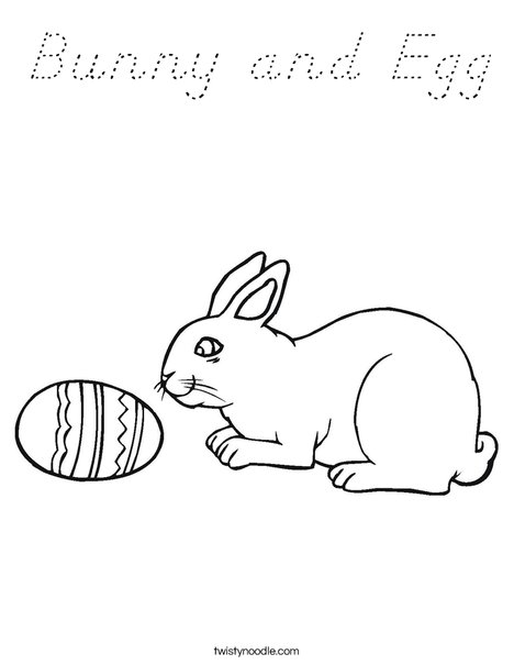 Bunny and Egg Coloring Page