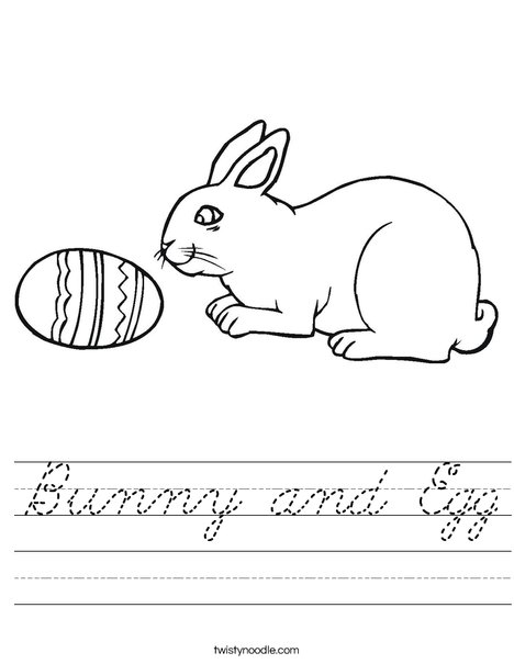 Bunny and Egg Worksheet