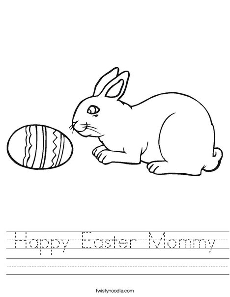 Bunny and Egg Worksheet