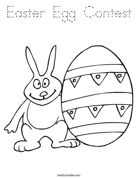 Easter Bunny and Egg Coloring Page