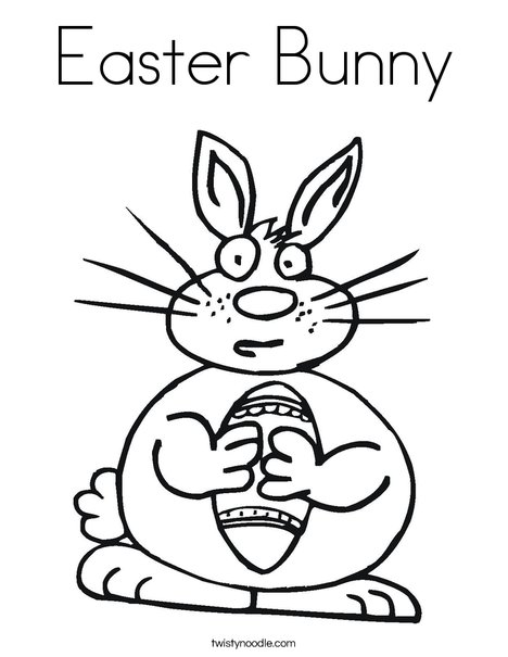 Easter Bunny Holding an Egg Coloring Page