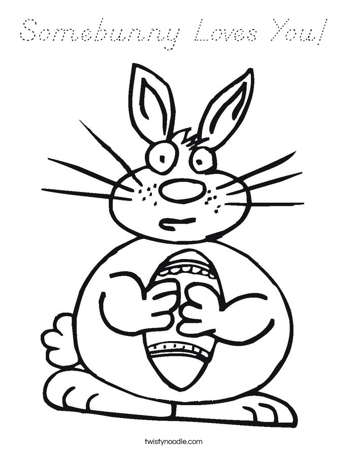 Somebunny Loves You! Coloring Page