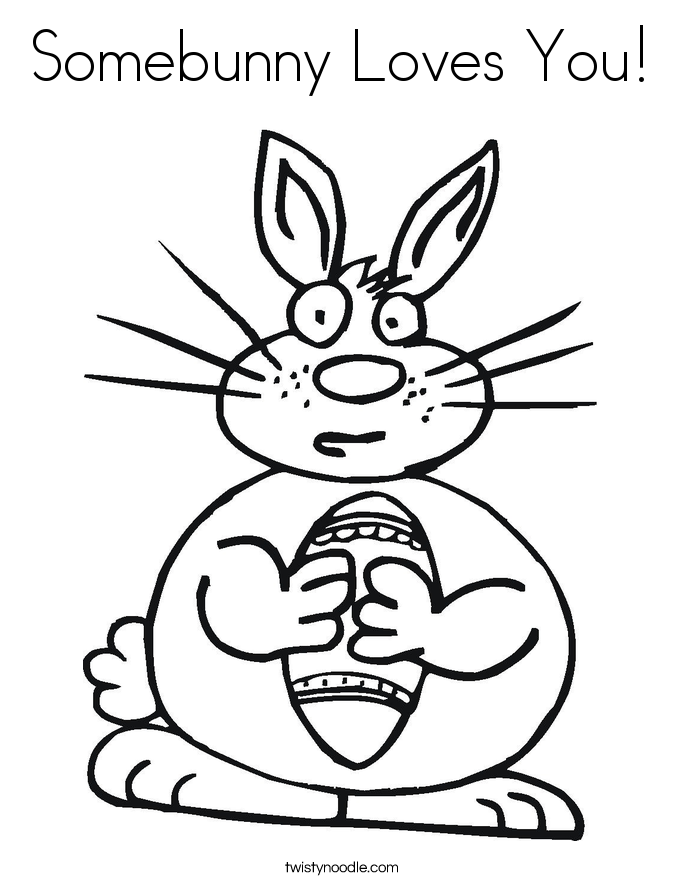 Somebunny Loves You Coloring Page - Twisty Noodle