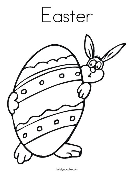 Easter Bunny and Large Egg Coloring Page