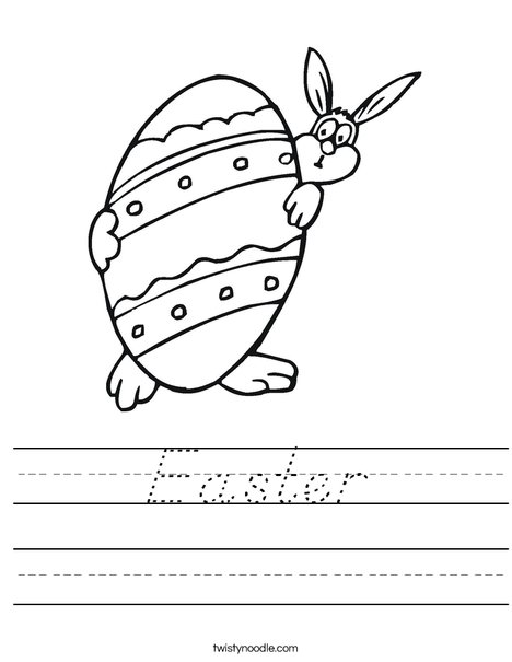 Easter Bunny and Large Egg Worksheet