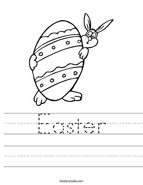 Easter Bunny and Large Egg Worksheet