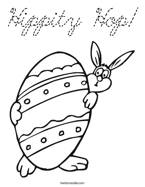 Easter Bunny and Large Egg Coloring Page