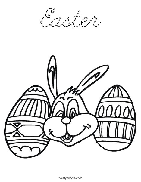 Spring Bunny Coloring Page