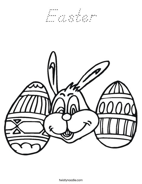 Spring Bunny Coloring Page