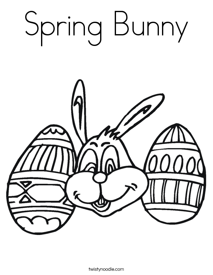 Spring Bunny Coloring Page