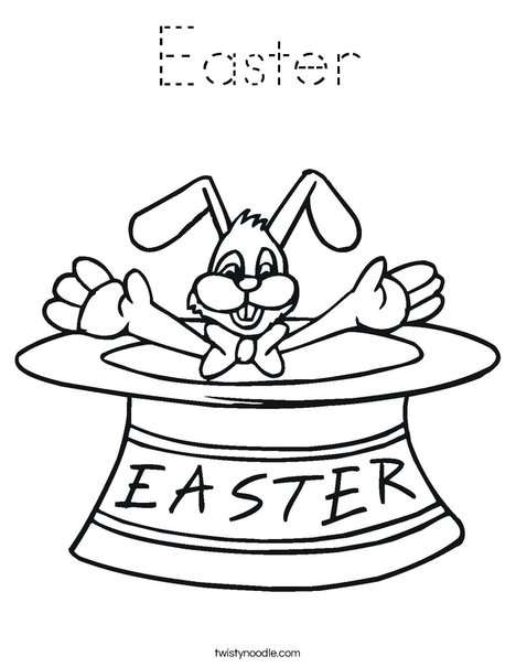 Easter Bunny in a Hat Coloring Page