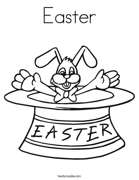 Easter Bunny in a Hat Coloring Page
