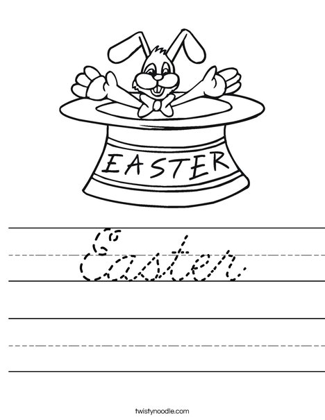 Easter Bunny in a Hat Worksheet