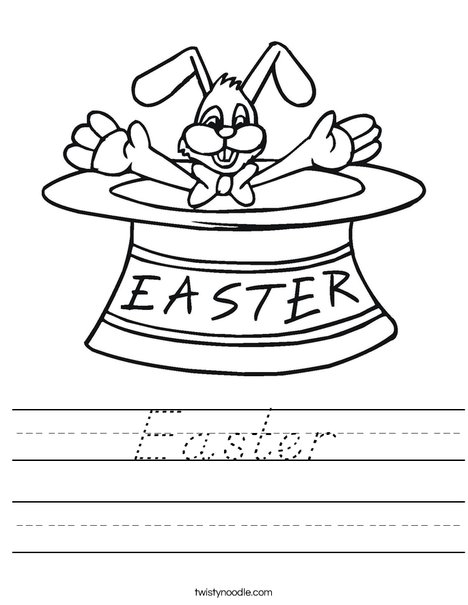 Easter Bunny in a Hat Worksheet