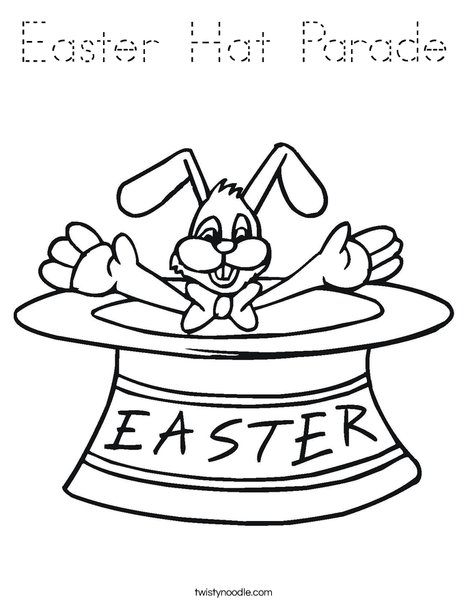 Easter Bunny in a Hat Coloring Page