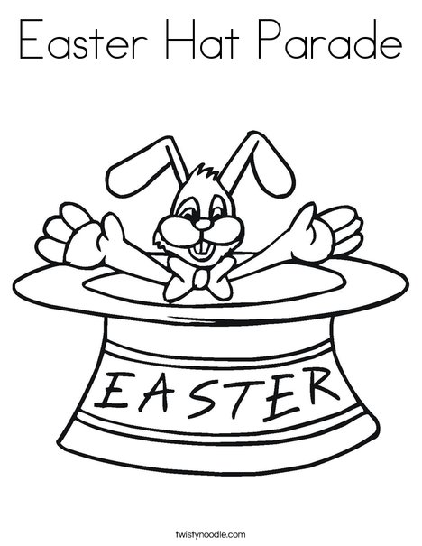 Easter Bunny in a Hat Coloring Page