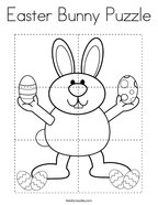 Easter Bunny Puzzle Coloring Page