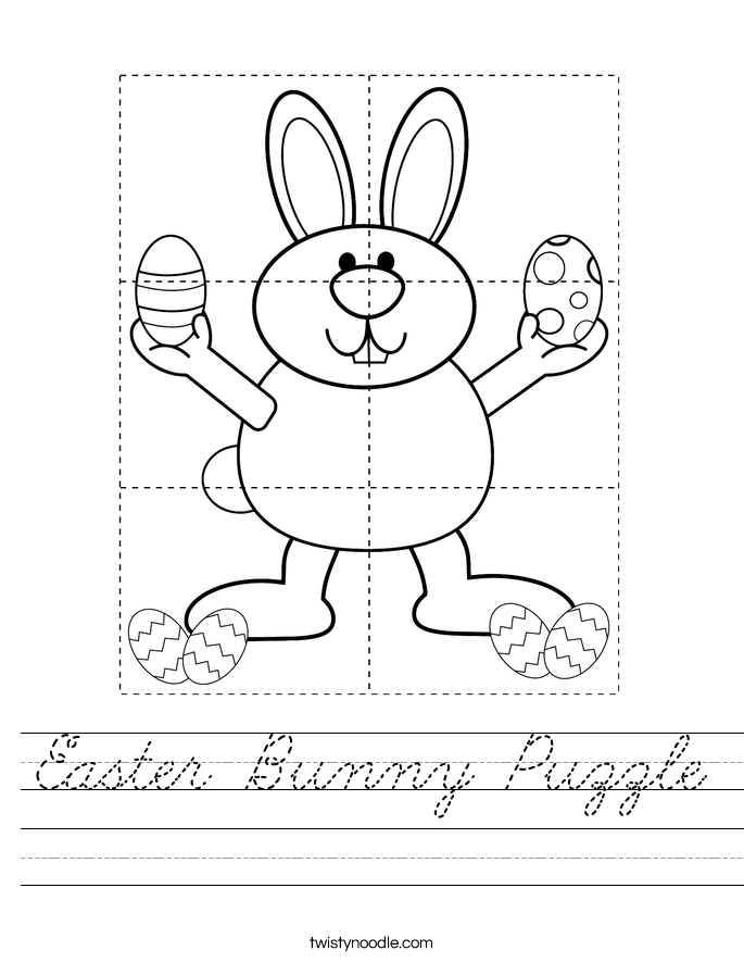 Easter Bunny Puzzle Worksheet