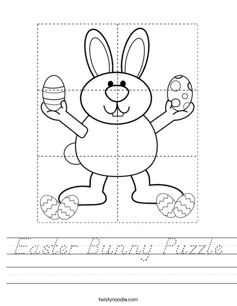 Easter Bunny Puzzle Worksheet