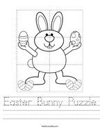 Easter Bunny Puzzle Handwriting Sheet