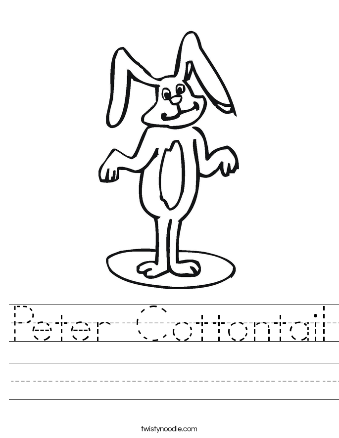 Peter Cottontail Worksheet