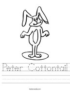 Peter Cottontail Handwriting Sheet