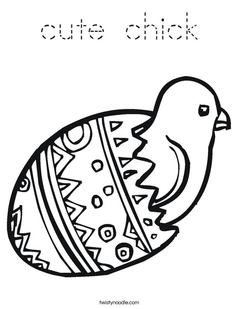 Chick in Egg Coloring Page