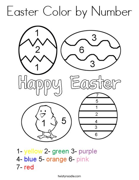 Easter Color by Number Coloring Page
