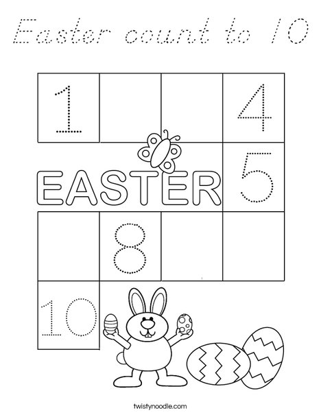 Easter count to 10 Coloring Page
