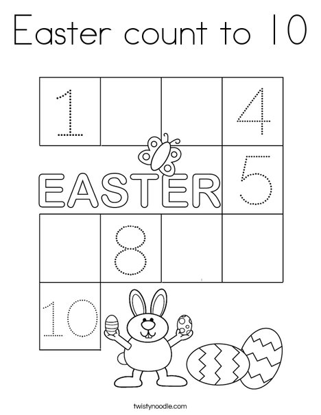 Easter count to 10 Coloring Page