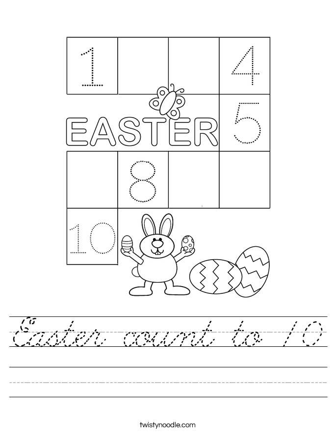Easter count to 10 Worksheet