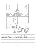 Easter count to 10 Handwriting Sheet