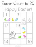 Easter Count to 20 Coloring Page