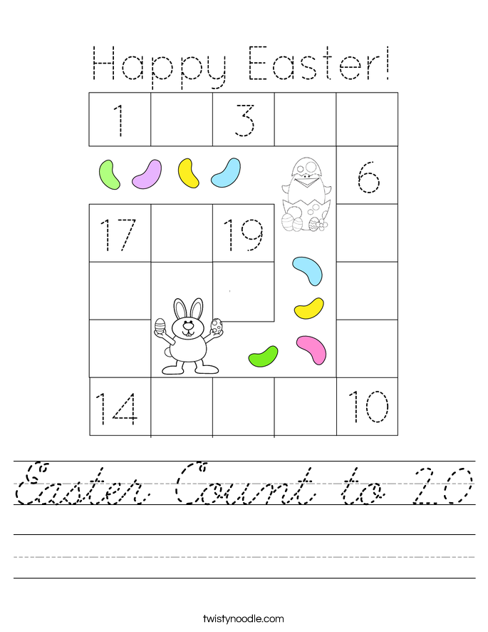 Easter Count to 20 Worksheet